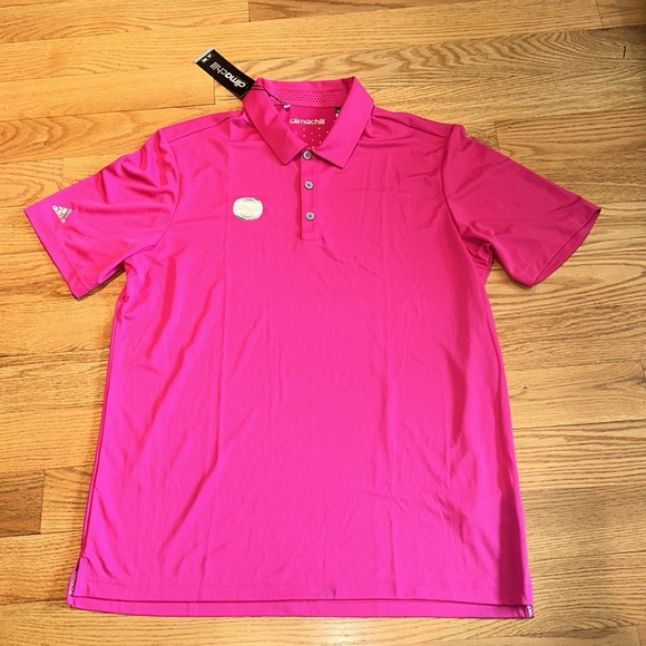 NWT Adidas Pink Climachill Club Polo Size L - Picture 1 of 9